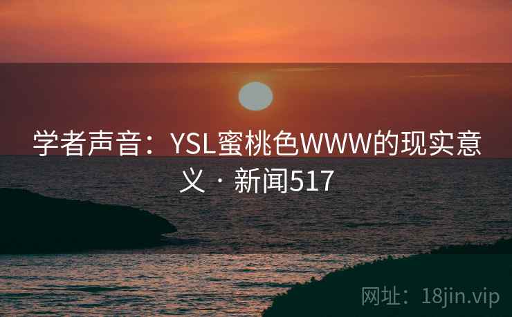 学者声音:YSL蜜桃色WWW的现实意义 · 新闻517